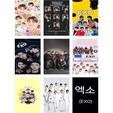 Exo Fotokart 9 Adet Kesilmiş  8*6 cm Pvc Kaplı Süper Hd Kaliteli Baskılı Fotokart