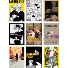 Banana Fish Fotokart 9 Adet Kesilmiş  8*6 cm Pvc Kaplı Süper Hd Kaliteli Baskılı Fotokart