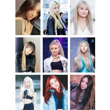 Yuna Itzy  Fotokart 9 Adet Kesilmiş  8*6 cm Pvc Kaplı Süper Hd Kaliteli Baskılı Fotokart