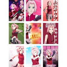Sakura Haruno Fotokart 9 Adet Kesilmiş  8*6 cm Pvc Kaplı Süper Hd Kaliteli Baskılı Fotokart