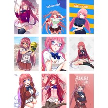 Sakura Airi Fotokart 9 Adet Kesilmiş  8*6 cm Pvc Kaplı Süper Hd Kaliteli Baskılı Fotokart