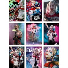 Harley Quinn Fotokart 9 Adet Kesilmiş  8*6 cm Pvc Kaplı Süper Hd Kaliteli Baskılı Fotokart