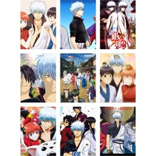 Gin Tama Fotokart 9 Adet Kesilmiş  8*6 cm Pvc Kaplı Süper Hd Kaliteli Baskılı Fotokart