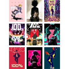 Mob Psycho 100 Fotokart 9 Adet Kesilmiş  8*6 cm Pvc Kaplı Süper Hd Kaliteli Baskılı Fotokart