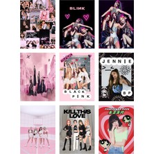 Blackpink Fotokart 9 Adet Kesilmiş  8*6 cm Pvc Kaplı Süper Hd Kaliteli Baskılı Fotokart