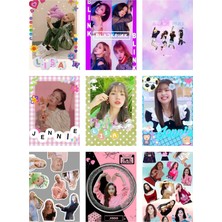 Blackpink Fotokart 9 Adet Kesilmiş  8*6 cm Pvc Kaplı Süper Hd Kaliteli Baskılı Fotokart