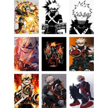 Bakugo Katsuki Fotokart 9 Adet Kesilmiş  8*6 cm Pvc Kaplı Süper Hd Kaliteli Baskılı Fotokart