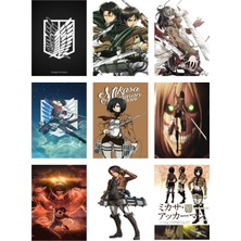 Attack On Titan Fotokart 9 Adet Kesilmiş  8*6 cm Pvc Kaplı Süper Hd Kaliteli Baskılı Fotokart