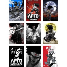 Afro Samurai Fotokart 9 Adet Kesilmiş  8*6 cm Pvc Kaplı Süper Hd Kaliteli Baskılı Fotokart