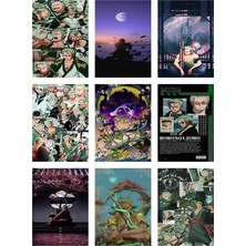 Roronoa Zoro Fotokart 9 Adet Kesilmiş  8*6 cm Pvc Kaplı Süper Hd Kaliteli Baskılı Fotokart