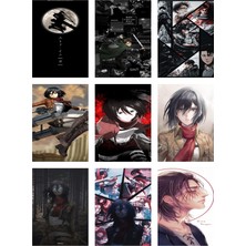 Attack On Titan Fotokart 9 Adet Kesilmiş  8*6 cm Pvc Kaplı Süper Hd Kaliteli Baskılı Fotokart