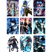 Ao No Exorcist Fotokart 9 Adet Kesilmiş  8*6 cm Pvc Kaplı Süper Hd Kaliteli Baskılı Fotokart