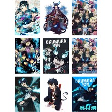 Ao No Exorcist Fotokart 9 Adet Kesilmiş  8*6 cm Pvc Kaplı Süper Hd Kaliteli Baskılı Fotokart