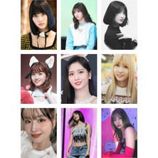 Momo Twice Fotokart 9 Adet Kesilmiş  8*6 cm Pvc Kaplı Süper Hd Kaliteli Baskılı Fotokart