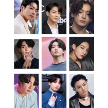 Jungkook Bts Fotokart 9 Adet Kesilmiş  8*6 cm Pvc Kaplı Süper Hd Kaliteli Baskılı Fotokart