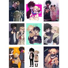 Himiko Toga ve Dabi Fotokart 9 Adet Kesilmiş  8*6 cm Pvc Kaplı Süper Hd Kaliteli Baskılı Fotokart
