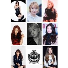 Aoa Black Kpop Fotokart 9 Adet Kesilmiş  8*6 cm Pvc Kaplı Süper Hd Kaliteli Baskılı Fotokart