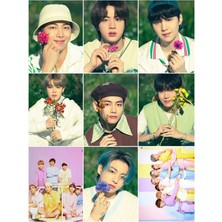 Bts (Jin,jimin,v,suga Jungkook) Fotokart 9 Adet  8*6 cm Pvc Kaplı Süper Hd Kaliteli Baskılı Fotokart