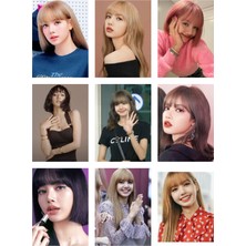 Lisa Blackpink Fotokart 9 Adet Kesilmiş  8*6 cm Pvc Kaplı Süper Hd Kaliteli Baskılı Fotokart