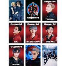 Superm Kpop Fotokart 9 Adet Kesilmiş  8*6 cm Pvc Kaplı Süper Hd Kaliteli Baskılı Fotokart