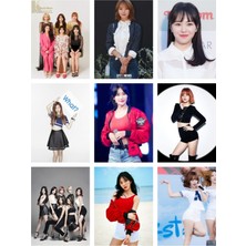 Aoa Black Kpop Fotokart 9 Adet Kesilmiş  8*6 cm Pvc Kaplı Süper Hd Kaliteli Baskılı Fotokart