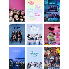 Itzy Kpop Fotokart 9 Adet Kesilmiş  8*6 cm Pvc Kaplı Süper Hd Kaliteli Baskılı Fotokart