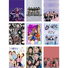 Itzy Kpop Fotokart 9 Adet Kesilmiş  8*6 cm Pvc Kaplı Süper Hd Kaliteli Baskılı Fotokart