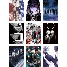 Tokyo Ghoul Fotokart 9 Adet Kesilmiş  8*6 cm Pvc Kaplı Süper Hd Kaliteli Baskılı Fotokart