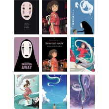 Spirited Away Fotokart 9 Adet Kesilmiş  8*6 cm Pvc Kaplı Süper Hd Kaliteli Baskılı Fotokart