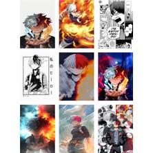 Shoto Todoroki Fotokart 9 Adet Kesilmiş  8*6 cm Pvc Kaplı Süper Hd Kaliteli Baskılı Fotokart
