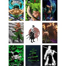 Roronoa Zoro Fotokart 9 Adet Kesilmiş  8*6 cm Pvc Kaplı Süper Hd Kaliteli Baskılı Fotokart