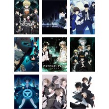 Psycho-Pass Fotokart 9 Adet Kesilmiş  8*6 cm Pvc Kaplı Süper Hd Kaliteli Baskılı Fotokart