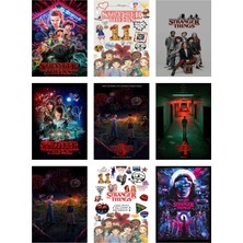 Stranger Things Fotokart 9 Adet Kesilmiş  8*6 cm Pvc Kaplı Süper Hd Kaliteli Baskılı Fotokart