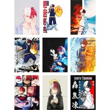 Shoto Todoroki Fotokart 9 Adet Kesilmiş  8*6 cm Pvc Kaplı Süper Hd Kaliteli Baskılı Fotokart