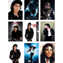 Michael Jackson Fotokart 9 Adet Kesilmiş  8*6 cm Pvc Kaplı Süper Hd Kaliteli Baskılı Fotokart