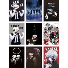 Kaneki Ken Fotokart 9 Adet Kesilmiş  8*6 cm Pvc Kaplı Süper Hd Kaliteli Baskılı Fotokart