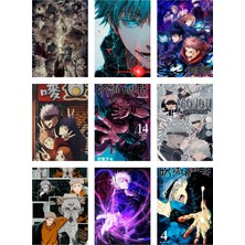Jujutsi Kaisen Fotokart 9 Adet Kesilmiş  8*6 cm Pvc Kaplı Süper Hd Kaliteli Baskılı Fotokart