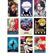 Hunter x Hunter Fotokart 9 Adet Kesilmiş  8*6 cm Pvc Kaplı Süper Hd Kaliteli Baskılı Fotokart