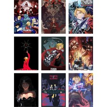 Fullmetal Alchemist Fotokart 9 Adet Kesilmiş  8*6 cm Pvc Kaplı Süper Hd Kaliteli Baskılı Fotokart