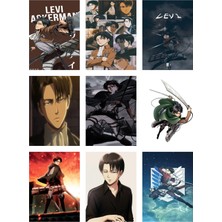 Levi Ackerman Fotokart 9 Adet Kesilmiş  8*6 cm Pvc Kaplı Süper Hd Kaliteli Baskılı Fotokart