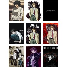 Light Yagami Death Note  Fotokart 9 Adet Kesilmiş  8*6 cm Pvc Kaplı Süper Hd Kaliteli Baskılı