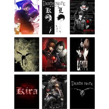 Death Note Fotokart 9 Adet Kesilmiş  8*6 cm Pvc Kaplı Süper Hd Kaliteli Baskılı Fotokart