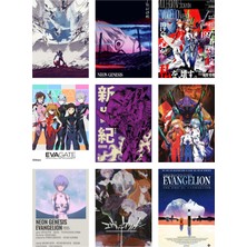 Neon Genesis Evangelion Fotokart 9 Adet Kesilmiş  8*6 cm Pvc Kaplı Süper Hd Kaliteli Baskılı