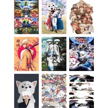 Gin Tama Fotokart 9 Adet Kesilmiş  8*6 cm Pvc Kaplı Süper Hd Kaliteli Baskılı Fotokart