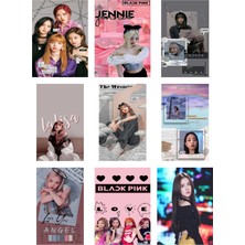 Blackpink Fotokart 9 Adet Kesilmiş  8*6 cm Pvc Kaplı Süper Hd Kaliteli Baskılı Fotokart