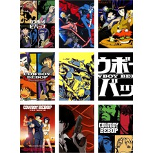 Cowboy Bebop Fotokart 9 Adet Kesilmiş  8*6 cm Pvc Kaplı Süper Hd Kaliteli Baskılı Fotokart