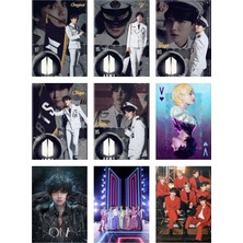 Bts (Jin-Jimin-V-Suga )Fotokart 9 Adet Kesilmiş  8*6 cm Pvc Kaplı Süper Hd Kaliteli Baskılı