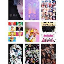 Bts (Jin-Jimin-V-Suga )Fotokart 9 Adet Kesilmiş  8*6 cm Pvc Kaplı Süper Hd Kaliteli Baskılı