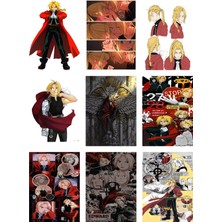 Edward Elric Fotokart 9 Adet Kesilmiş  8*6 cm Pvc Kaplı Süper Hd Kaliteli Baskılı Fotokart