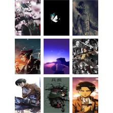 Attack On Titan Fotokart 9 Adet Kesilmiş  8*6 cm Pvc Kaplı Süper Hd Kaliteli Baskılı Fotokart